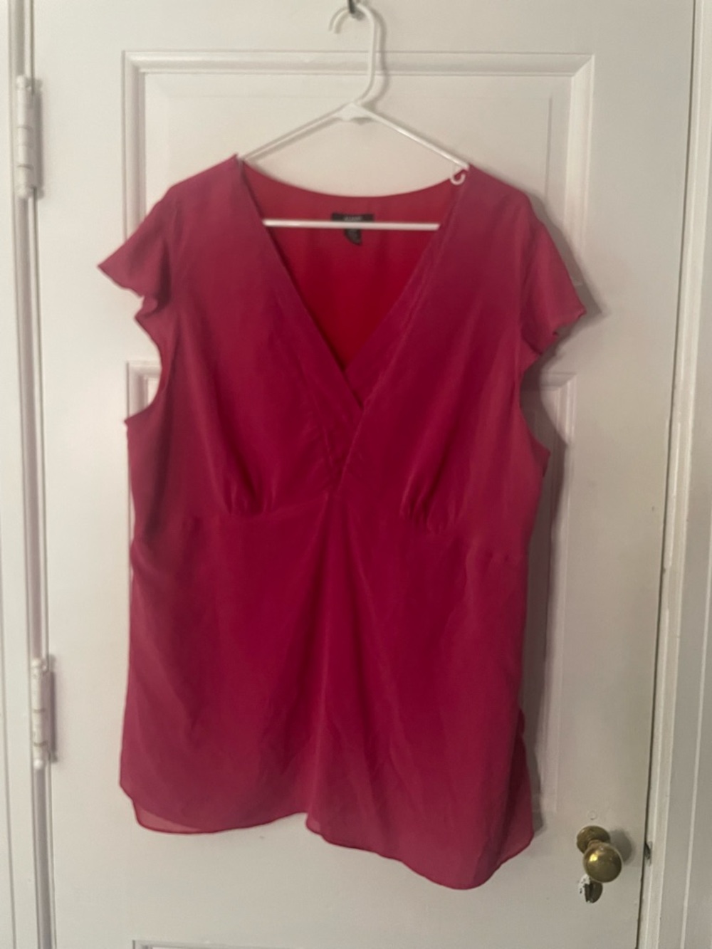 Alfani Pink V-Neck Silk Blouse